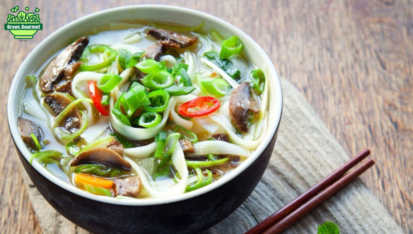 Vegetarian Pho With Mushrooms And Vegetables