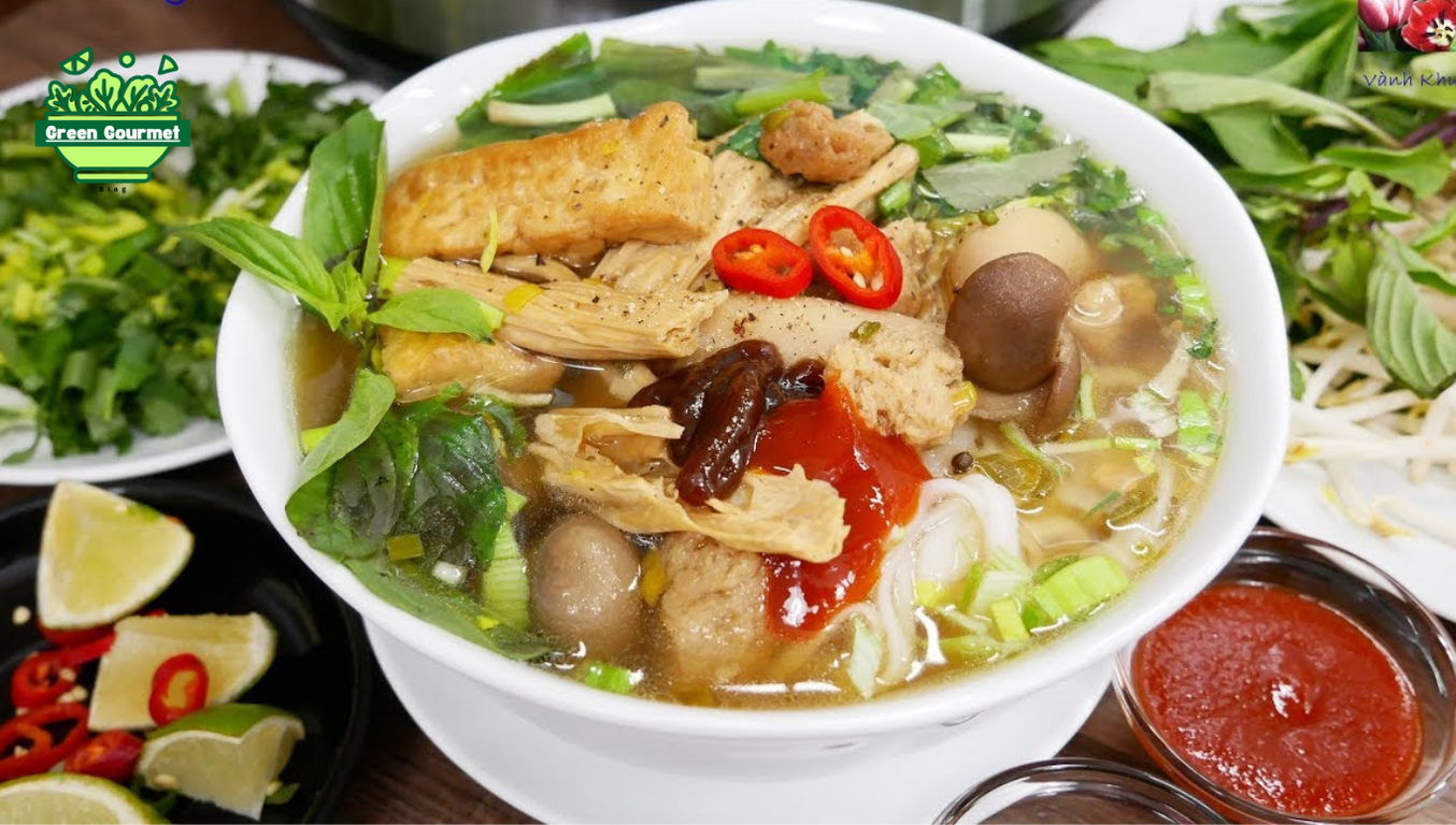 Vegetarian Pho With Mushrooms And Vegetables